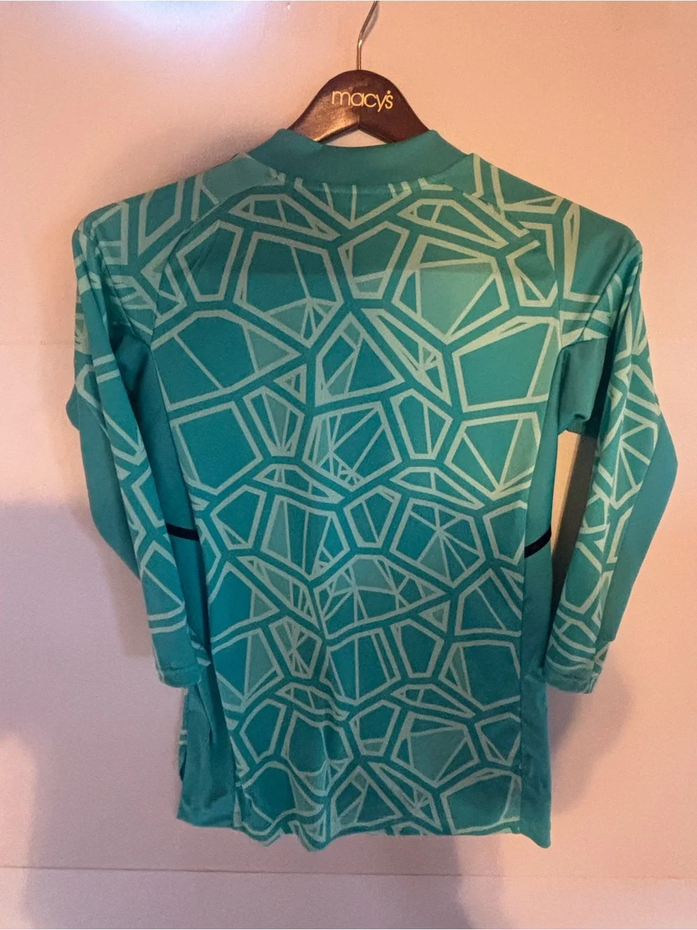adidas Teal Patterned Keeper Jersey, size small